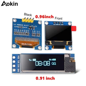 0,91 inčni OLED modul Bijele i Plave 128X64 OLED LCD Display Led Zaslon Modul Za Arduino 0,96 I2C PŠENICA Serijski s Torbicom