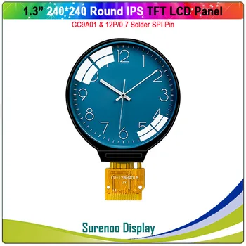 1,3-inčni Cijele Krug, Kružni, plastičnim okvirom 240X240 IPS SPI Serijski GC9A01 TFT LCD Zaslon Modul Screen Panel sa 12 P Lem Pin