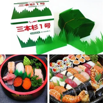 1000 kom./kor. Zelena Lista Je Japanska Sushi Dekoracija Lišće Sushi Trava Kreativni Plastične Folije Sashimi Dekor Alati