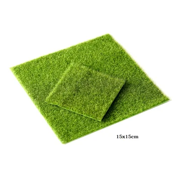 15x15 cm Zelena Mikro Krajolik Ukras Mini Vilinski Vrt Modeliranje Umjetne Lažni Moss Ukrasni Travnjak Busen Trava Zelena 1 kom