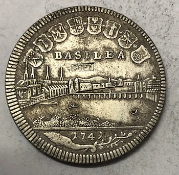 1741 Švicarska grad Basel 1/2 талера посеребренная novčić Kopija