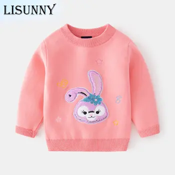 2022 Jesensko-zimska odjeća za bebe, Dječji džemper, Džemper za djevojčice, Dječji Pulover, Topla Baršun odjeća za djecu s cartoonish Zečica, od 3 do 8 godina