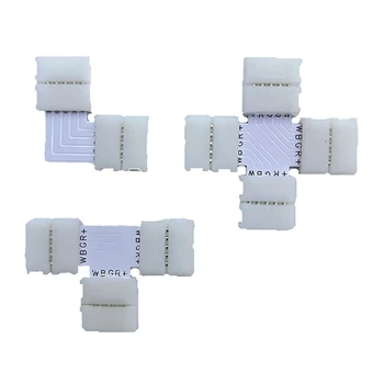 5-Pinski Priključak T / L / X-obliku slova Led Trake Za Povezivanje Adaptera Bez Lemljenje, 10 mm Širokokutni Kutne Spojnice, Izdržljiva