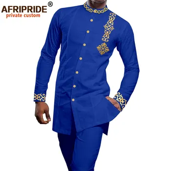 Afrička Odjeće za Muškarce, Blazer s vezom i Hlače, Komplet od 2 predmeta, Vintage Odjeću дашики za Zurke, Vjenčanje Večernja Odjeća A2116032