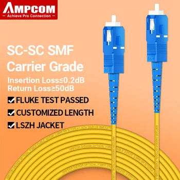 AMPCOM SC s SC UPC Fiber-optički Patch kabel Однорежимный Симплексный SMF 9/125 μm Однорежимный Нечувствительный na Изгибу Svjetlovodni kabel 2,0 mm