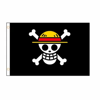 Cijeli Slamnati Šešir Piratsku Zastavu Majmun D Luffy Banner 2 m * 3 m 3 m * 5 m