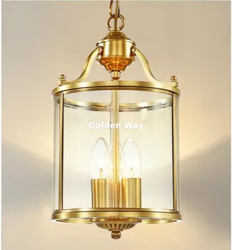 D20cm Stare Staklene Mesing Viseće Svjetiljke Zlatna Brončana Stropne Lampe S Žarulja E14 110 V/220 U Visi Lampa Visi Lampa