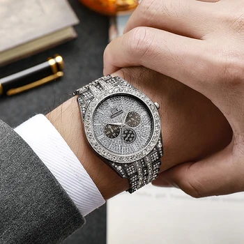 Fashion Sparking vještački dijamant Men Watches Kvarc Casual Wrist watch erkek saat satovi, ručni, gospodo montre homme sport relojes
