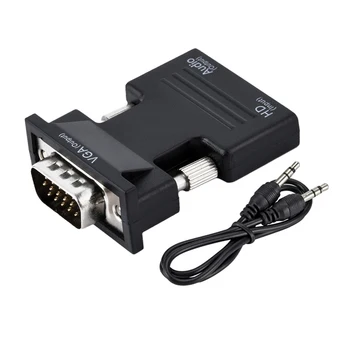 HD 1080 P RAČUNALO Računalo HDMI je Kompatibilan sa VGA Video Converter 3,5 mm Audio Priključak Ženski Muški Adapter za Laptop TV Kutija Monitor