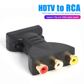 HDMI je kompatibilan Priključak na 3 RCA Ženski Adapter Komponentni AV Konverter za 720P 1080P HDTV DVD-Pozlaćeni Utikač Dobar Signal