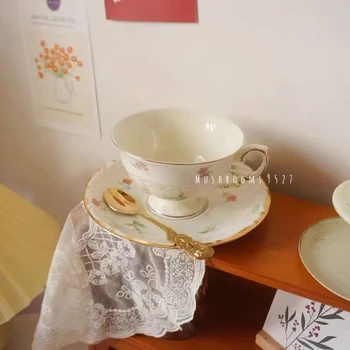 Ins Francuski Klasicni Romantični Popodnevni Čaj Šalica Jelo Demitasse Skup Koreja Mali Svježi Cvijet Keramički Set Čaša