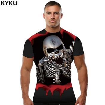 KYKU Branded t-shirt s lubanjom, Odjeća s Krvlju, Zabavna Odjeća, Majice u stilu hip-hop, 3D Majice, t-shirt, Muška Moda Kratkih Rukava, Homme