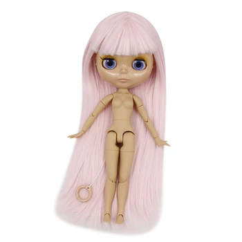 Ledeni Lutka DBS Blyth 1/6 bjd izravne blijedo-ružičaste kose štavljena koža zajedničko tijelo sjajna osoba 30 cm igračka poklon za djevojčice anime