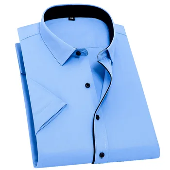 Ljetne Košulje za Muškarce Kratkih Rukava Regular Fit Bijele, Plave, Sive Boje, Socijalna Keper, Poslovni Uredski Muška Odjeća, Velike Dimenzije 8XL 7XL