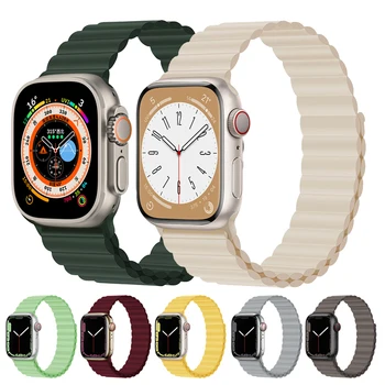 Magnetski remen Za Apple watch band 44 mm 49 mm 40/45/41/42/38 mm iWatch 3 5 4 6 SE Silikonska narukvica Apple Watch series 7 ultra 8