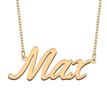 Max Pločica S Imenom Lanca I Ogrlice za Žene od Nehrđajućeg Čelika Nakit Zlatne Ime Lanca Privjesak Femme Majke Djevojka Poklon