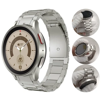 Metalni remen Za Samsung Galaxy Watch 5 Pro 45 mm/Watch5 44 mm 40 mm/4 Classic 46 mm 42 mm Bez fuga Čelična narukvica (titanium grey)