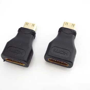 Mini-HDMI-kompatibilnu converter Iz muškarci standardni удлинительному kabel Adapter od žene do muškarca Pretvarač Pozlaćena 1080P 1/2 / 5pcs