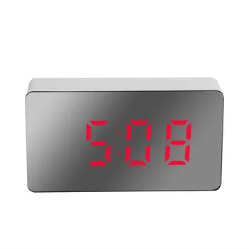 Mini Led Mirror Alarm, Digitalni Sat Stolni Sa Funkcijom Ponavljanja Alarma, Alarm, Prikaz Vremena, Noćno Svjetlo, Elektronski Stolnih Satova Za Vozila, Kuće