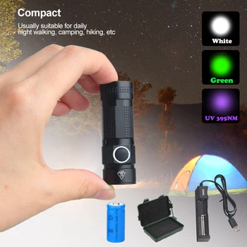 Mini Vanjski LED STEZALJKA EDC Svjetiljku USB Punjiva Mini Prijenosni Marširati Maleni 3 načina Baklja Vodootporne Lampa + 16340 + Punjač + Kutija