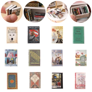 Mjerilo 1:12 Minijature lutkine Knjige Izabrane Retro Vintage Mini Knjige DIY Scene Ukras Lutkarske Kuće