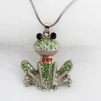 moda legure ručno miješati boje gorski kristal žaba životinja privjesak donje ogrlica xy181