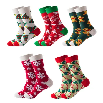 Moderan Božić i Božićne Čarape Za muškarce i Žene, Božićno Drvce, Pahuljica, Božić Božićne Čarape Srednje dužine, Poklon Za Novu Godinu