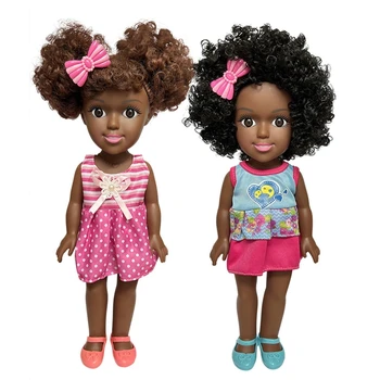 N80C 35 cm/14 cm Realistična Lutka za djevojčice, Crna Lutka s afričkim kose, Pokretna Ruka, Noga, Slatka Dekoracija za Dječju Sobu, Dar za Djevojčice