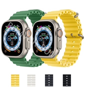 Ocean Remen za Apple Watch Ultra Strap series 8 7 6 5 4 3 Silikonska Narukvica za iWatch 49 mm 44 mm 40 mm 45 mm 41 mm 42 mm 38 mm Uzicom