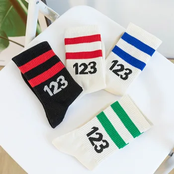 Pismo 123 Muške Čarape Moderan Standardni Čarape Muške Kolaž Unisex Crnci Svakodnevne Crew Sox Odrasli Pamučne Klasične Jesensko-Zimske Čarape Sokken