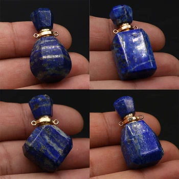 Prirodni Dragi Kamen lapis Lazuli Difuzor Eteričnog Ulja Izbrušena Kamen Bočica Parfema Privjesak za Žene DIY Ogrlica Izrada Nakita Poklon