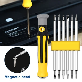 Set od 12 predmeta, 1/6, Magnetska Odvijač sa zaštitom od lomljenja, Šesterokutna Odvijač Torx, Male glave, Sigurnost ručni alat