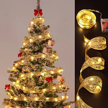 Traka Je Nevjerojatan Svjetlo Božićne Dekoracije Božićno Drvce Ukrasima Za Dom 2022 Mašne Gudačkih Svjetla Navidad Natalni Nova Godina 2023