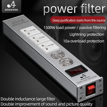 Univerzalni Utičnica HiFi Audio Filter za Napajanje 220v/10A SAD Priključak Audio Utičnica Pročišćivač Молниезащита Utičnicu izmjenične struje
