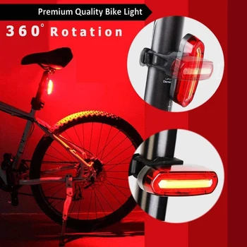 USB Punjiva Bicikl COB LED Planinski dugo Svjetlo Comet Bicikl dugo Svjetlo MTB Upozorenje O Sigurnosti dugo Svjetlo Biciklistička Lampa