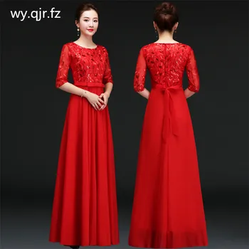 WMLF-78 # Duga Večernja Haljina S Izvezenim Crvenim šljokicama, Odijelo s Prosječnom rukava Za Zbor, Večernjih Haljina za Prom, Chenp, Veleprodaja, ženska Odjeća