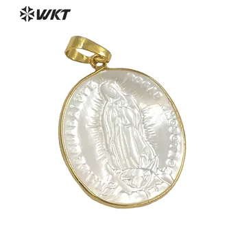 WT-P1353 WKT Veleprodaja blaženoj Djevici (majke) uzorak klasični ovalni oblik privjesak Vjerski stil Privjesak za izradu ogrlice