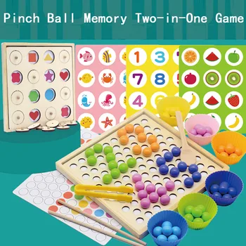 Zabavne Drveni Štapići Za Jelo Stezaljke Perle Memorije Odgovarajuće Šah Rane Razvojne Igračke Za Djecu Sortiranje Klasifikacija Igra Igračka