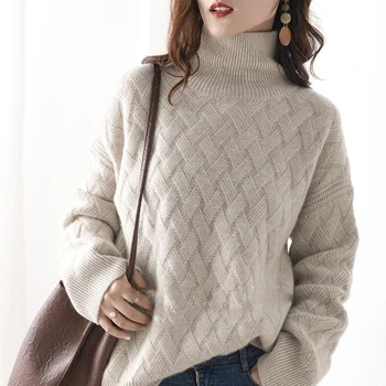 Ženska jakna mornarska plus size pletene džemper водолазка jednobojnu slobodan pulover povećavaju zadebljanje topline ženski džemper